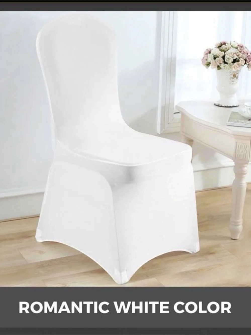 10 count White Spandex Wedding Linen Dining Chair Covers Flat Front Durable New
